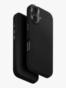 Чехол Uniq на iPhone 17, Lyden MagSafe, из премиальной экокожи, с металлической защитой камеры, черный