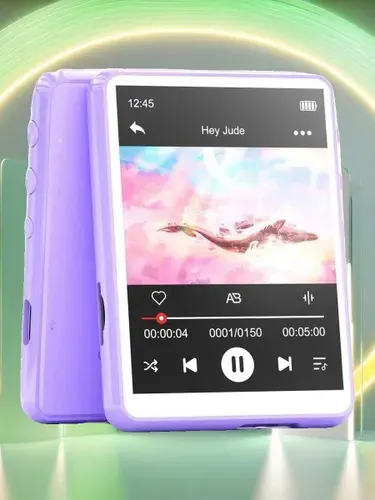 MP3 плеер Bluetooth 5.3 MECHEN M3 64 Гб Сенсорный экран 2,4-дюймовый музыкальный плеер с наушниками, диктофон, FM-радио, электронная книга, Светло-фиолетовый