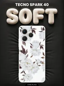 Чехол на Tecno Spark 40 Soft Touch с принтом "Цветочная хрупкость 2"