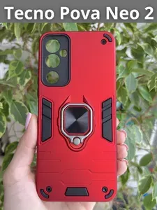 Чехол противоударный ring на Tecno Pova Neo 2 / Техно Пова Нео 2 (Черный)