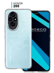 Чехол для Honor 200 (Хонор 200) с защитой модуля камер, прозрачный ROSCO