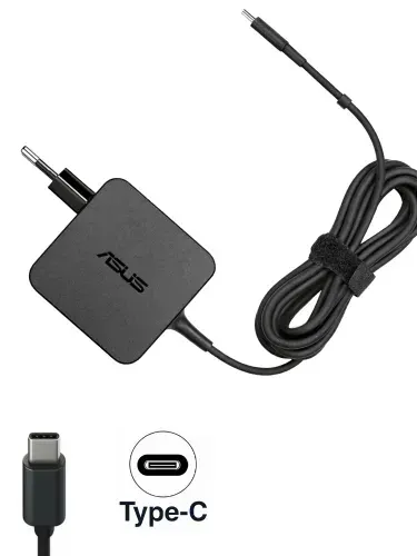 Зарядное устройство для ноутбука Asus, T3300KA-LQ082W, 20V - 3.25A, (Штекер: Type-C) 65 Вт Квадратный