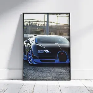 Плакат на стену для интерьера Спорткар (Bugatti Veyron 4) - Постер по спортивным гоночным машинам автомобилям формата А4 (21x30 см)