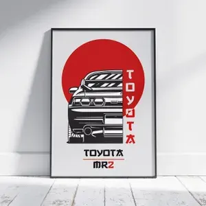 Плакат на стену для интерьера ЖДМ (Toyota MR2 5) - Постер по японским машинам JDM формата А4 (21x30 см)