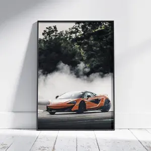 Плакат на стену для интерьера Спорткар (McLaren 600LT) - Постер по спортивным гоночным машинам автомобилям формата А4 (21x30 см)