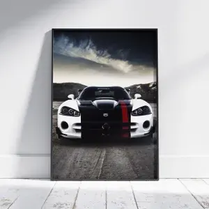 Плакат на стену для интерьера Спорткар (Dodge Viper 8) - Постер по спортивным гоночным машинам автомобилям формата А4 (21x30 см)