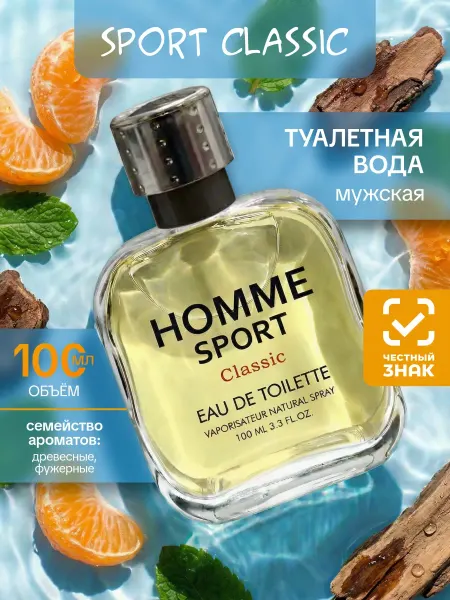 Delta PARFUM Туалетная вода мужская стойкая Homme Sport Classic 100 мл
