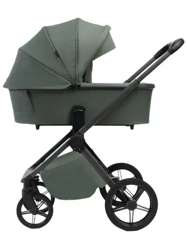 Коляска 2в1 Peppy Monaco Plus Oliva Green складная люлька (серая рама)
