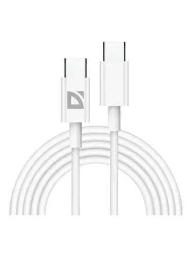 Кабель USB DEFENDER F182 белый (2м, USB Type-C/USB Type-C, 60Вт, пакет) (87538)