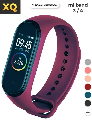 Ремешок для Xiaomi Mi Band 4 / Ремешок для фитнес-браслета Xiaomi Mi Band 3 / бургунди