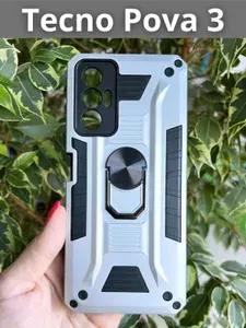 Чехол противоударный military на Tecno Pova 3 / Техно Пова 3 (Серебристый)