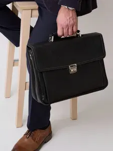 Портфель мужской 38x27x12 см. кожаный деловой для документов А4 и ноутбука