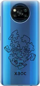 Силиконовый чехол на Xiaomi Poco X3 / X3 Pro / Сяоми Поко Х3 / Х3 Про с 3D принтом "Chaos" прозрачный