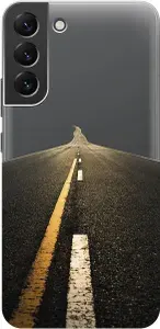 Силиконовый чехол на Samsung Galaxy S22+ / Самсунг С22 Плюс с 3D принтом "Road" прозрачный