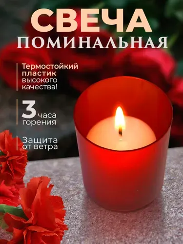 Свеча поминальная, лампадка 5,9 см, столбик 4 см