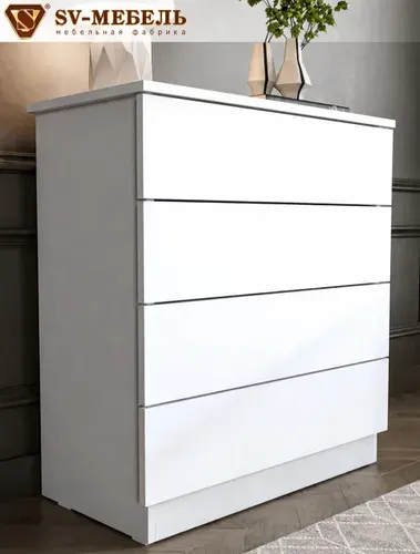 Комод для вещей, 4 ящ., 70х35x75.6 см, белый