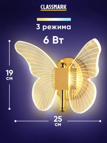 Classmark Хит - светильник настенный светодиодный бабочка