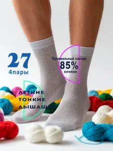 Носки мужские Базовая коллекция, 4 пары