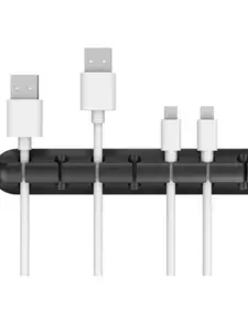 Держатель 5 слотов, для проводов USB и зарядок, органайзер для проводов зарядок и кабелей черный