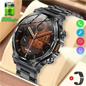 SACOSDING Смарт-часы, 52mm, Черная сталь+1 ремешок
