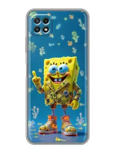 Чехол для Samsung Galaxy A22s 5G с принтом Спанч боб Спанчбоб на Самсунг Галакси А22S 5G