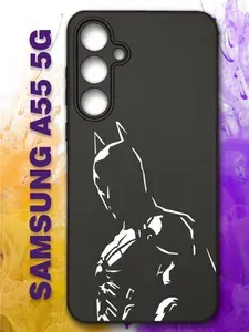 Силиконовый чехол на Samsung A55 5g / на Самсунг А55 5g с принтом Бэтмен черный