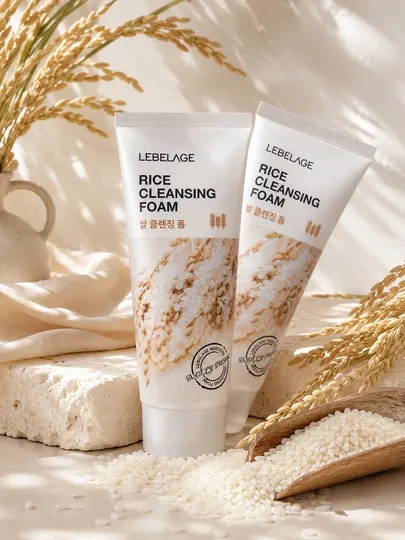 Lebelage rice foam, пенка с рисом, корейская косметика, cleanser