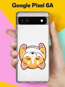 Силиконовый чехол на Pixel 6A Спящий корги для Пиксель 6а