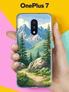 Чехол на OnePlus 7 с принтом Горная тропа к вершинам