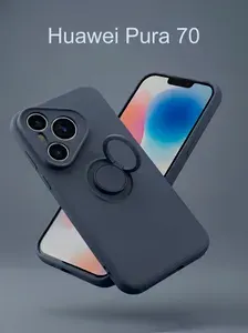 Силиконовый чехол для Huawei Pura 70, с кольцом, Soft Touch, графит