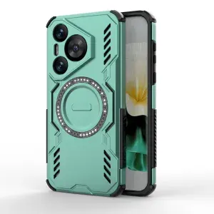 Чехол для Huawei Pura 70 WingShield противоударный с поддержкой беспроводной зарядки бирюзовый