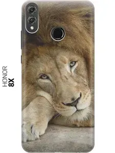 Cиликоновый чехол на Honor 8X / Хонор 8Х с принтом "Спокойный лев"
