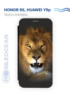 Чехол для Honor 9S, Huawei Y5p с рисунком, защитный, противоударный, с магнитом, черный, с принтом ЛЕВ / Хонор 9S Хуавей У5Р