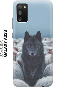 Силиконовый чехол на Samsung Galaxy A02s с принтом "Волк среди овец"