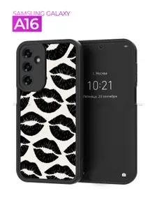 Чехол на Samsung Galaxy A16 / Самсунг Галакси А16 с принтом, Черные Губы