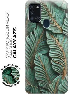 Силиконовый чехол на Samsung Galaxy A21s с принтом "Шёпот тропиков"