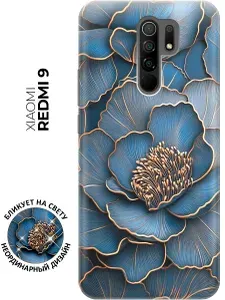 Силиконовый чехол на Samsung Galaxy A24 с принтом "Темно-синие пионы"