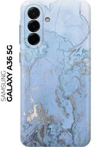 Силиконовый чехол на Samsung Galaxy A36 с принтом "Голубой мрамор"