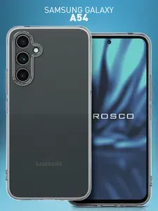 Чехол для Samsung Galaxy A54 (Самсунг Галакси А54) с защитой модуля камер, прозрачный ROSCO