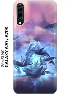 Силиконовый чехол на Samsung Galaxy A70 / A70s / Самсунг А70 / А70 эс с принтом "Фантазия кита"