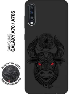 Ультратонкий силиконовый чехол-накладка для Samsung Galaxy A70 с принтом "Grand Bull"