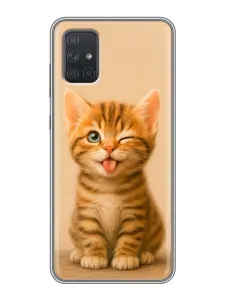 Чехол для Samsung Galaxy A71 с принтом котенок (женский) на Самсунг Галакси А71