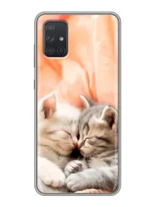 Чехол для Samsung Galaxy A71 с принтом котята (женский) на Самсунг Галакси А71