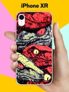Силиконовый чехол на Apple iPhone XR Динозавры / для Эпл Айфон Икс Р