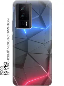 Силиконовый чехол на Poco F5 Pro с принтом "Графитовые грани"