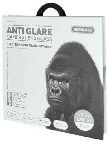 Защитные Линзы Kong на камеру Samsung Galaxy S26 Ultra, цвет Black (чёрные) , защитное стекло на камеру, металлическая рамка