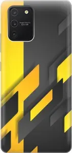 Силиконовый чехол на Samsung Galaxy S10 Lite / Самсунг С10 Лайт с принтом "Черно-желтая абстракция"