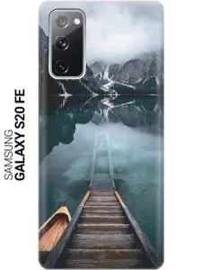 Силиконовый чехол на Samsung Galaxy S20 FE / Самсунг С20 ФЕ с принтом "Горы, озеро, облака"
