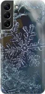 Силиконовый чехол на Samsung Galaxy S22+ / Самсунг С22 Плюс с принтом "Макро снежинка"