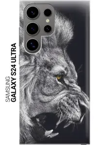 Силиконовый чехол на Samsung Galaxy S24 Ultra / Самсунг С24 Ультра с рисунком "Морда льва"